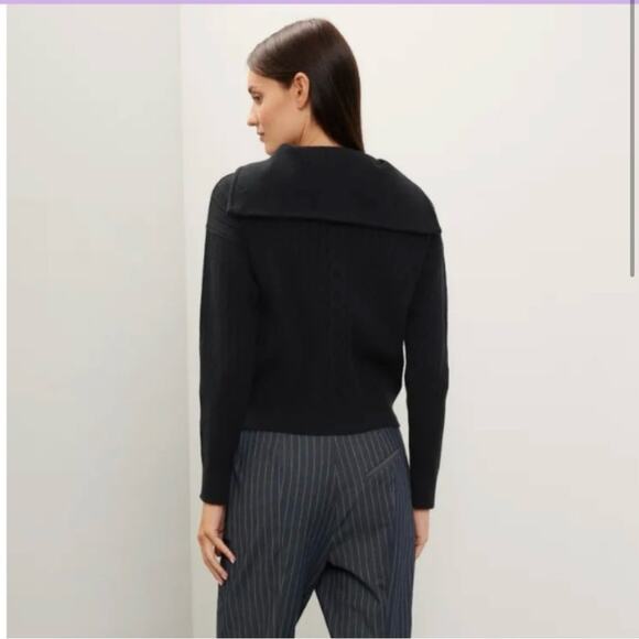 Area Stars Quarter Zip Sweater Black Cable Knit Ribbed Collared Pullover S NEW - Picture 2 of 12